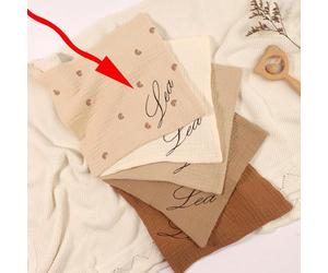 5 pezzi Set di fazzoletti da bambino ricamati personalizzati, colori: rosa, bianco, caffè, Modigliani, beige, viola, morbidi e assorbenti, ideali come asciugamani per il bagnetto o regalo per festa di