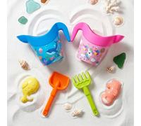 5 pezzi Set di giocattoli da spiaggia per bambini con secchi di sabbia a forma di unicorno o balena, annaffiatoio creativo, stampi per sabbia & strumenti per scavare, gioco d'acqua estivo all'aperto n
