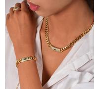 5 pezzi Set di gioielli in stile Marocchino Hip Hop, placcato in oro 18K con zirconia cubica, composto da collana, orecchini, anello e bracciale, adatto per uso quotidiano, feste, vacanze, regalo di S