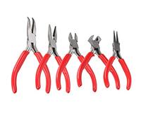 5 pezzi, set di pinze per gioielli, kit di strumenti per pinze per le pinze, pinze di gioielli in acciaio Cutter Cutter a mano Kit di strumenti fai -da -te rotondi naso piegato