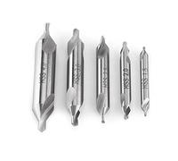 5 Pezzi Set di Punte di Centraggio e Smistamento per Trapano in Acciaio ad Alta Velocità HSS Testa Svasata con Angolazione di Taglio di 60 Gradi 1.5/2.0/2.5/3.0/4.0mm