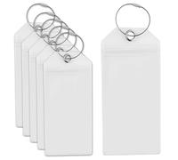 5 Pezzi Set Etichette Bagagli Trasparenti con 5 nastri in metallo avvitabili,Cornice Identificatori Portatili,Targhette Trasparenti in PVC con Chiusura,Bagagli Tag Impermeabile