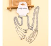 5 pezzi/set Gioielli creazione alla moda in acciaio inossidabile d'argento toni con catena , basic forniture Tagli UnicaAcciaio inossidabile