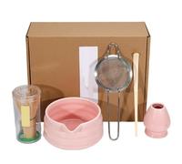 5 pezzi/set matcha whisk set ciotola, frusta, setaccio, kit alla moda matcha di paletta e supporto, semplice operazione da tè per tè kit da
