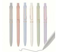 5 pezzi/Set Penne a eleganti stile casuale, impugnatura morbida, punta fine 0,5 mm, inchiostro nero, adatte per diario, ufficio, studio, primo giorno di scuola Confezione da 5 colorati,5 matite colora