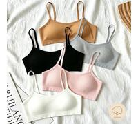 5 pezzi/set Reggiseni da allenamento per ragazze, biancheria intima per la pubertà per studenti di scuola elementare e media, reggiseni canotta per bambini 8Y,9Y,10Y,11Y,12Y,13YColore unicoTessuto in 