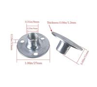 5 pezzi/set utile dado di bloccaggio a tre fori in metallo dado di fissaggio M6 M8 M10 dadi di bloccaggio tondi piatti a T dadi for mobili vite(M6x27x1.2)