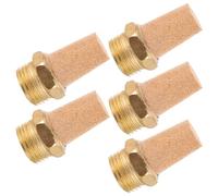 5 Pezzi Silenziatore Pneumatico a Testa Lunga in Ottone 1/2 Bsp | Canale a Sviluppo Graduale, per Attuatori e Cilindri, Uso in Armadi Plc, Colore Oro
