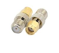 5 pezzi SMA a F TV femmina maschio connettore dritto RPSMA a adattatore a spina rapida coassiale placcato oro(Type 2,5PCS)