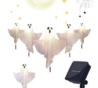 5 Pezzi Solar Ghost Lights - Halloween Ghost Path Lights, Halloween Street Lampioni Con Posta In Gioco, 8 Modalità Di Illuminazione A LED | Decorazioni Per Il Sentiero Impermeabile All'aperto Per Cort