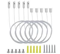 5 pezzi sospensione lampada 1,5 mm × 2 m, tenditore per fune metallica, supporto per fune metallica per pannello LED, soffitto, foto di fissaggio
