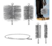 5 Pezzi Spazzacamino, spazzola per spazzacamini, spazzola per tubi da stufa da 30/50/80/150 mm con set di spazzole per tubi da stufa in filo da 1 m per la pulizia del camino