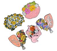 5 Pezzi Spilla a Forma di Cervello in Lega, Brooch Creativo | Tema Anatomia Creativa, Fissaggio su Giacche, Scelta Regalo, Design Elementi Correlati