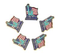 5 Pezzi Spilla Commemorativa 250º Anniversario Usa, Lega di Zinco | Disegno Rosso Bianco Blu, Facile da Indossare e Leggera, per Festa del 4 Luglio e Independence Day