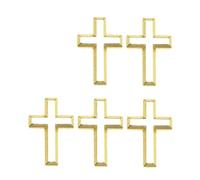 5 Pezzi Spilla Crocifisso Fatto A Mano Oro/Argento Badge Accessori Per Matrimoni Feste E Assemblee Religiose Spilla Lega, Wide noodles, come descritto