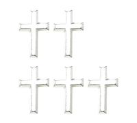 5 Pezzi Spilla Crocifisso Fatto A Mano Oro/Argento Badge Accessori Per Matrimoni Feste E Assemblee Religiose Spilla Lega, Wide noodles, come descritto