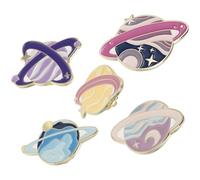 5 Pezzi Spilla Pianeta Universo in Lega, Brooch Vintage per Donne | Forma Arrotondata, Chiusura Facile, Decorazione per Cappelli e Maglioni, Stile per Feste