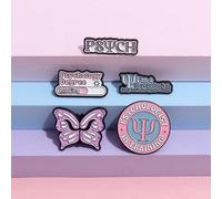 5 pezzi Spille creative e carine a tema alfabeto, psicologia infantile e farfalle, stile europeo e americano, adatte per uso quotidiano e come regalo Tagli UnicaLega di zinco