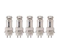 5 pezzi spine aeronautiche in rame pin placcati argento connettori aeronautici maschio e pannello sbarre di alimentazione Raccordi in metallo per telaio di alimentazione Gx16 16 mm(2pin)