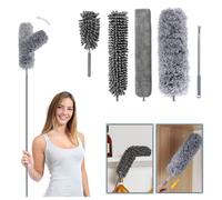 5 Pezzi Spolverino per Polvere Allungabile Ragnatele Pulizia Con Asta Telescopic