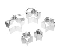 5 Pezzi Stampo a Stella in Acciaio Inox, Set da Manico | Acciaio Inossidabile, Bordi Lisci e Riutilizzabili, per Pane e Fondant, Uso Domestico e Lezioni