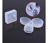 5 Pezzi Stampo in Silicone per Resina, Stampo in Silicone Muffa, Ellisse, Ciondolo, Quadrato, Drop, Rettangolo Stampo Silicone in Resina Strumenti, Muffa di Silicone Stampo di Gioielli Fai da Te