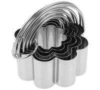 5 Pezzi Stampo per Mousse in Acciaio Inox a Fiore di Prugna | Design Creativo e Delicato, Bordi Lisci che Non Feriscono le Mani, Facile Pulizia e Forme Uniformi