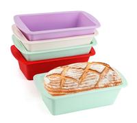 5 Pezzi Stampo per Plumcake Silicone, Stampo per Pane in Cassetta Silicone,Stampi Per Pane in Silicone,Teglia per Toast in Silicone, Stampo Rettangolare Antiaderente per Pane e Torte