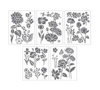 5 Pezzi Stencil in PET Riutilizzabili 6 7x5 Pollici Modelli Di Disegno Fiore Farfalla Per La Decorazione Della Parete Segno In Legno Modelli Di Pittura Progetto Artigianato Arte