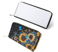5 pezzi sublimazione vuoto moda donna zip intorno portafoglio lungo fai da te stampa trasferimento di calore in pelle PU frizione telefono borsa porta carte da viaggio per donne ragazze regalo,