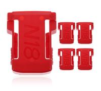 5 Pezzi Supporto per Batteria Elettroutensile 18v Rosso in ABS e PC | Montaggio Sicuro, Trasporto e Stoccaggio, Supporto da Parete per Batterie da 1, 0ah a 12, 0ah