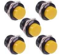 5 Pezzi Switch Electronics Pulsante Push Momentaneo Giallo 16mm 3A SPST