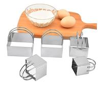 5 pezzi taglierine biscotti quadrate in acciaio inox, facili da pulire, anti-deformazione, per preparazione focaccine e biscotti
