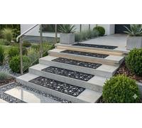 5 pezzi tappetino per gradini Scala nero tappetino per scale antiscivolo 5 ta...