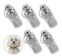 5 Pezzi Targhetta Cane ID Tag, Medagliette per Animali, Capsula per Indirizzo, Anti Smarrito Indirizzo Accessori, Argento