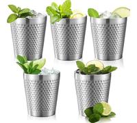 5 pezzi tazze in acciaio inox 300 ml bicchiere in acciaio inox antiscivolo tazza da campeggio impilabile a doppia parete in metallo isolato, tazza da caffè per casa, viaggi