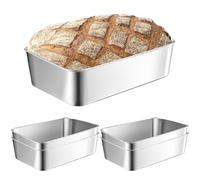 5 Pezzi Teglia Antiaderente per Pane, Stampo per Pane Rettangolo in Acciaio al Carbonio, Teglia Toast, Rettangolare Antiaderente Teglie Forno, Cassetta Dolci Stampo