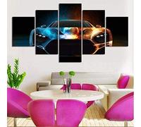 5 Pezzi Tela Quadro Arte Murale Macchina Da Corsa Senza Cornice 150 X 100 Cm Quadro D'Autore Moderno Per L'Ufficio Di Casa Camera Da Letto Soggiorno Per La Sala Da Pranzo Camera Dei Bambini Galleria