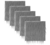5 Pezzi Tessuto in Pelliccia Grigio10 x 10 Pollici Toppa in Pelliccia Sintetica Quadrato Arruffata Grigio Fodera per Sedia Artigianale Cuscino per Sedile Costume Barba per Gnomi Ornamento Natalizio