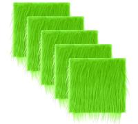 5 Pezzi Tessuto in Pelliccia Verde 10 x 10 Pollici Toppa in Pelliccia Sintetica Quadrato Arruffata Verde Fodera per Sedia Artigianale Cuscino per Sedile Costume Barba per Gnomi Ornamento Natalizio