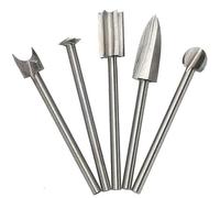 5 pezzi testa di molatura for intaglio di radici elettriche, punte da trapano for intaglio e incisione del legno strumenti for intaglio della taglierina for radici