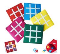 5 Pezzi Tic Tac Mini Toe Gioco Bambini Mini Feltro Nove Griglia Giochi Da Tavolo Divertenti Gioco Da Tavolo Interazione Gioco Del Tris Piccolo Genitore-Figlio Didattico(5 Colori)