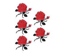 5 Pezzi Toppa Ricamata a Forma di Rosa per Riparare Vestiti, T-shirt e | Filo da Ricamo, Doppio Uso per Riparazioni e Decorazioni, per Appassionati e Fai da Te