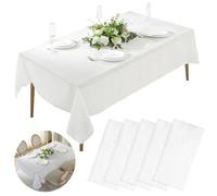 5 pezzi Tovaglia usa e Getta Tovaglie Monouso Tovaglia Bianca 137 x 274 cm Tovaglia usa e Getta Tinta unita Adatta per picnic, feste, compleanni, matrimoni e banchetti ecc