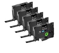 5 pezzi TZE-231 TZ 131 631 241 Nastri per etichette nero su bianco 12 mm compatibili con i modelli di stampante per etichette H110 per codice prodotto TZE-231 TZ 131 631 241(5PK White on black)