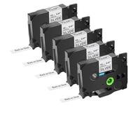 5 pezzi TZE-231 TZ 131 631 241 Nastri per etichette nero su bianco 12 mm compatibili con i modelli di stampante per etichette H110 per codice prodotto TZE-231 TZ 131 631 241(5PK Black on silver)