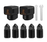 5 Pezzi Ugelli In Acciaio Temprato A1/A1 Mini, 0,2 MM/0,4 MM/0,6 MM/0,8 MM, per Bambulab A1/A1 Mini, Estrusore Hotend Hardened Steel Nozzles per Bambu Lab A1/A1 Mini Ugelli per Stampante 3D