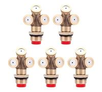 5 Pezzi Ugello Nebulizzatore in Ottone Oro a 3 Fori per Giardino | Getto Finissimo, Filettatura Semplice, Tenuta Anti Perdita, per Serra da Giardino, Prato e Colture