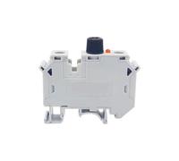 5 pezzi UK10-DREHSI Connettore elettrico 24 V/220 V LED 1 A/2 A/4 A/6 A/10 A Fusibile UK10 Tappo a vite Morsettiera guida DIN UK 10-DREHSILED(Gray-With 24V LED,With Fuse 4A)