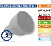 5 PEZZI UNIVERSO LAMPADINA LED GU10 12W FARETTO SPOTLIGHT 110° 870 LUMEN [EEK: F]